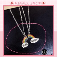 Stylish Best/Friend rainbow pendant silver chain necklace for Best Friend DC84