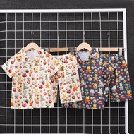 A ai2 Boys Summer Suit Shirt Children Summer Beach Shorts Summer Baby Trendy Two Sets20251013