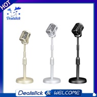 【Dealslick】Classic Retro Dynamic Vocal Microphone Vintage Mic Universal Stand for Live Performance Karaoke Studio Record