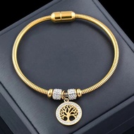 DORA GOLD BANGLE TITANIUM STEEL ZIRCONIA GELANG TANGAN JEWELLERY ANTI KARAT