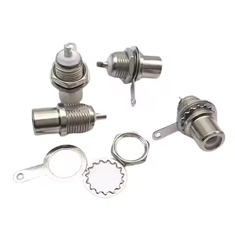 Audio Socket Connector RCA Female Socket Audio Video AV Socket Nickel Plated Lotus Seat Chassis Conn