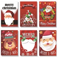 12pcs Christmas Greeting Cards Folding  2024 Xmas Gift Card with Envelope Christmas Card Postcard Holiday Festival Blessing Cards