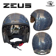 หมวกกันน็อค ZEUS ZS-389A | ZEUS Helmet Half-face with sun visor built-in a Army Green M