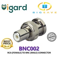 BNC002 RCA (FEMALE) TO BNC (MALE) CONNECTOR