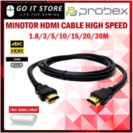 Probex HDMI Cable 1.8M /3M /5M /10M /15M /20M /30M 4K 1080P  FHD TV Monitor LED Cable 3D