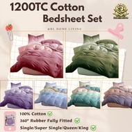 1200tc Cotton Comforter + Bedsheet Set:Single 4in1/Queen 5in1/King 5in1/Super King 5in1
