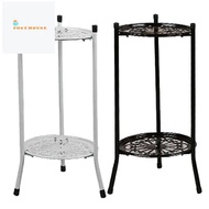 Two-Layer Elegant Metal Plant Stand Shelf Potted Plant Holder Modern Tall Plant Pot Stands for Indoor Outdoor Decor