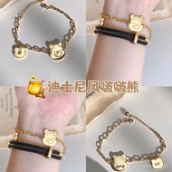 ✨ Hot Sale ✨Yuzuru Hanyu Same Style Pooh Bear Bracelet Customized Female Special-Interest Design Japanese Style925Silver