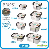 Bros Stainless Steel Press-In /Click-In Container
