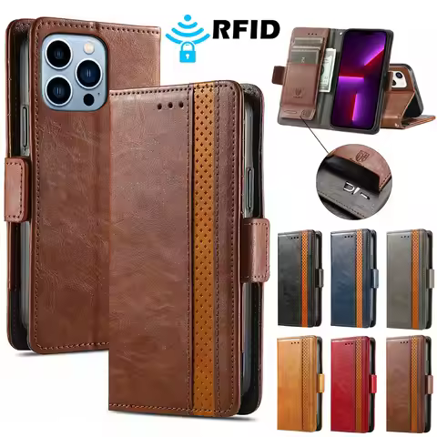 RFID Blocking Case For Sony Xperia 10 VI 5 V 1 IV Ace III II Leather Wrieless Charging 3 Card Slots 