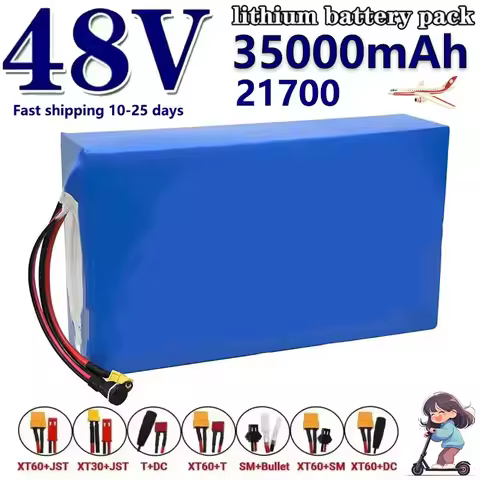 Batterie Au Lithium 48V 35ah 13s7p 21700, 54.6v 800w 1000w 1200w 1440w, BMS Intégré 30a, Protection 