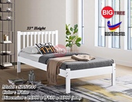 Big Tree Bekah Wooden Single Bed Frame / Full Solid Single Bed Frame / Katil Bujang Kayu Solid / Katil Bujang Murah