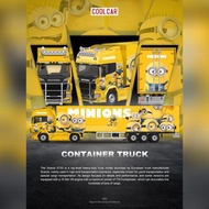 [訂購] 1∶64 車模 MINIONS 塗裝 SCANIA拖頭貨櫃車 合金貨車模型
