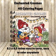Enchanted Gnomes coloring book 40 coloring pages Kertas Kertas Mewarna Acrylic