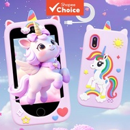 Kids Educational Entertainment Phone with Touch Panel, Dual Camera Design, Learning Games, Music Pla