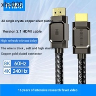 . Cyber HDMI Cable Single Crystal Copper Silver-Plated 8K Cable Version 2.1 TV PS5 Projector 4K240 HD Cable