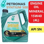 ORIGINAL Petronas Syntium 500 SN/CF Engine Oil Mineral "Minyak Hitam" 15W40 / 15W-40/ 15/40 (4L)