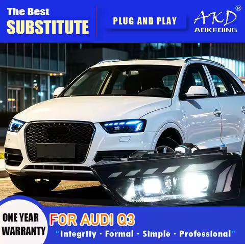 AKD Head Lamp for Audi Q3 LED Headlight 2013-2015 Headlights Q3 DRL Turn Signal High Beam Angel Eye 