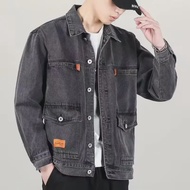 ฤดูใบไม้ผลิฤดูใบไม้ร่วง DENIM แจ็คเก็ตผู้ชาย High Street สไตล์วินเทจอินเทรนด์ยี่ห้อ Hooligan Lapel D