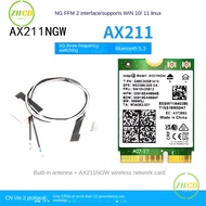 AX211NGW Tri Band 2.4G/5G/6Ghz Wireless Network Wifi Card Adapter WiFi 6E For BT 5.3 Intel AX211 M.2 Key E CNVio2 2400Mbps win10