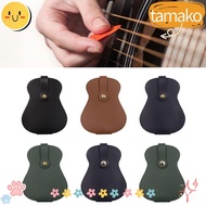 TAMAKO Guitar Pick Holder, Large Capacity PU Leather Guitar Paddle Storage Bag, Vintage Drop-proof Guitar Picks Organizer Guitar Parts Accessories