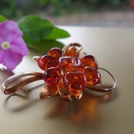 琥珀 Amber 蜜蠟 緬甸金珀 波羅的海 金珀胸針11.4克