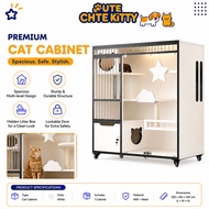 cat villa Solid wood cat cabinet Explosion-proof glass LED lights cat villa house cat villa condo Ca