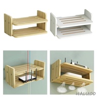 [Haluoo] Router Shelf Wall Mount, Shelf TV Accessories Double Layer Wall Shelf Storage for Living Room Cable Box