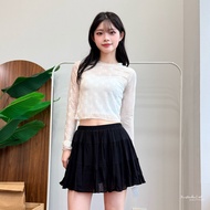 Live Broadcast Limited Order 3/23 12: 00 Acquired Bow Versatile Transparent Soft Yarn Short Top Girl