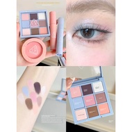 makeup pallete pallet eyeshadow 3ce9 palet bayangan mata warna contoh Bloom pertama serbuk jeragat t