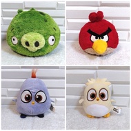 Angry Birds Green Pig, Red and Angry Birds Hatchlings preloved plush toys.