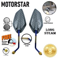 MOTORSTAR WELL 125 | Motorcycle Side Mirror Long Steam 2 Tone Carbon Design Accessories | COD