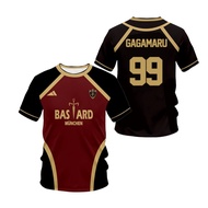 Jersey Futsal & Football Motif VL Replika Blue Lock Anime Bastard Munchen Men's short-sleeved T-shir