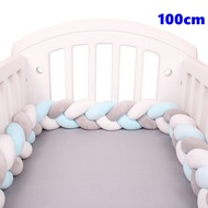  1M/2M/3M/4M Knot Braid Baby Bed Bumper Infant Cradle Protector Plush Pillow Cushion Crib Anti-coll