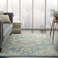 Nourison Passion 4' x 6' Ivory, Light Blue Bohemian Area Rug, 3'9"X5'9"