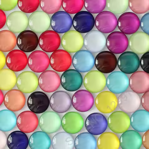 8 10 14 16 18 20 25 30mm Random Mixed Colorful Round Pattern Glass Cabochon Flatback Photo Dome Came