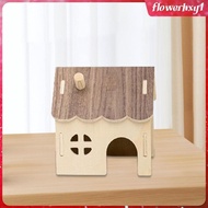 [Flowerhxy1] Hamster Wood House Hideout Hamster Habitats Decor for Syrian Hamster Gerbils