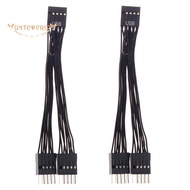 2Pcs Computer Motherboard USB Extension Cable USB Extension Cable 9 Pin 1 Female to 2 Male Y Splitter Audio HD Extension Cable for PC 10cm