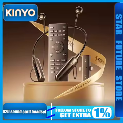 Kinyo Live Broadcast Equipment Complete Set of Wireless Sound Card Headset Microphone Two-in-one Sin