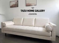 出口澳洲高質北歐現代簡約日系進口棉麻布藝3-4座位梳化,選用優質綿麻打造,高彈力海綿,坐感舒適,全實木框架.用料講究.選用了東亞海綿填充,框架為落葉松木,結實耐用. 呎吋:225x88x66cm