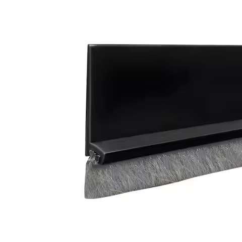 Door Seal Draft Stopper with Brush Reduce Noise, Rubber Door Sweep Breeze Blocker, Adjustable Under 