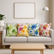 Floral Butterfly Throwpillow Case 16x16 and 18x18 Inches Cushion Cover Geena Cloth
