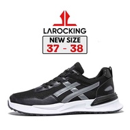 Larocking - Nathan Hitam Abu Sepatu Sneakers Running Gym Shoes