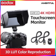 Godox GM55 4K Monitor 5.5 Inch on Camera DSLR 3D LUT Touch Screen IPS FHD 1920x1080 Video 4K HDMI Field Monitor Dslr