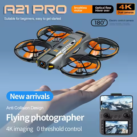 A21 Pro Screen Mini Drone with 180° Electric Adjustable 4K HD Camera WiFi Flow Drones Brushless Obst