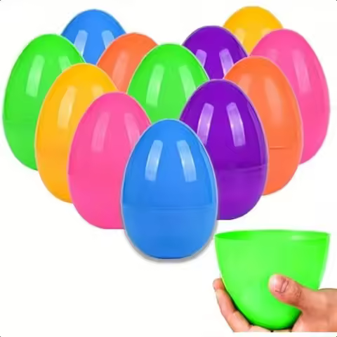 Jumbo Easter Eggs 6 Inch Plastic Easter Eggs Assorted Colors Giant Fillable Eggs for Easter Egg Hunt