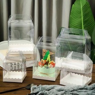 10/20pcs】(Ready Stock) 4/5/ 6/8inch Portable PVC Transparent Handle Cake Box with Inner