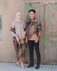 Baju Couple Sarimbit Kebaya Batik Cream
