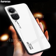 For OPPO Reno 10 Pro Phone case Tempered Glass Protector Cases Shell for OPPO Reno 10 Pro+ Cover Casing HP Mirror Cover