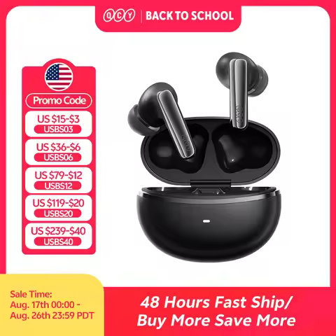 QCY MeloBuds N70 Adaptive ANC Wireless Earbuds Bluetooth 6.0 LDAC Hi-Res Audio 6 Mics Wireless Charg